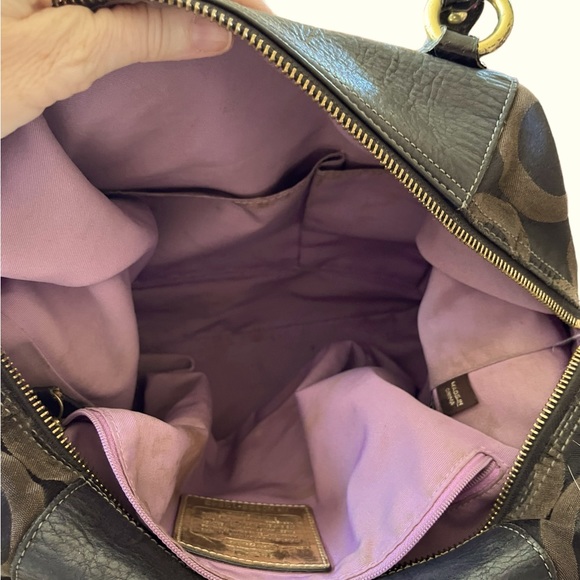 Coach Bag/Coach Madison Black Jacquard Sabrina Handbag Satchel all gold hardware - Picture 8 of 12